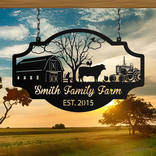 Personalized Farm Sign, Metal Farm Sign, Custom metal farm name sign, Metal Barn Sign, Ranch metal sign, Farmer Gift, Christmas farm sign