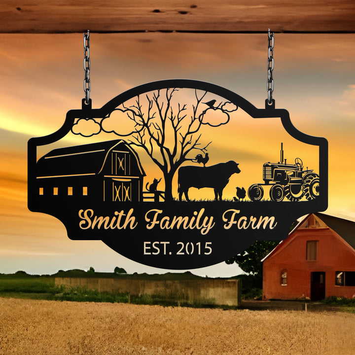 Personalized Farm Sign, Metal Farm Sign, Custom metal farm name sign, Metal Barn Sign, Ranch metal sign, Farmer Gift, Christmas farm sign