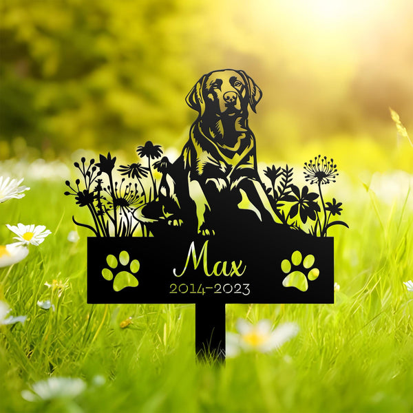 Personalized Dog Memorial Stake, Sympathy Sign, Pet Grave Marker, Remembrance Stake, Labrador Retriever Metal Sign Stake, Labrador Retriever