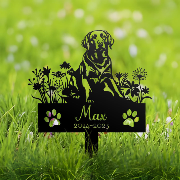 Personalized Dog Memorial Stake, Sympathy Sign, Pet Grave Marker, Remembrance Stake, Labrador Retriever Metal Sign Stake, Labrador Retriever
