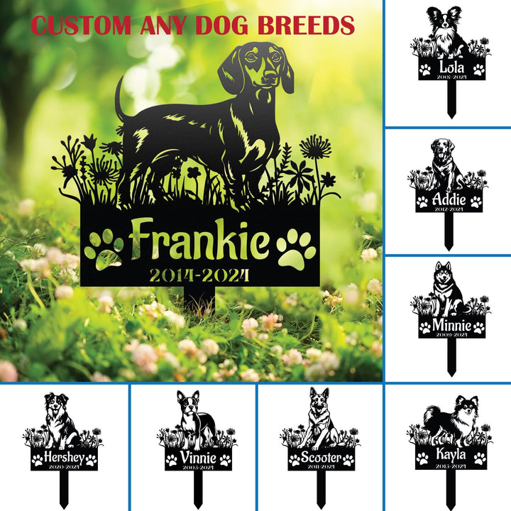 Custom Dog Memorial Stake, Dog Grave Marker, Dog Loss Metal Stake, Personalized Dog Garden Sign, Pet Metal Sign Memorial, Garden Decor