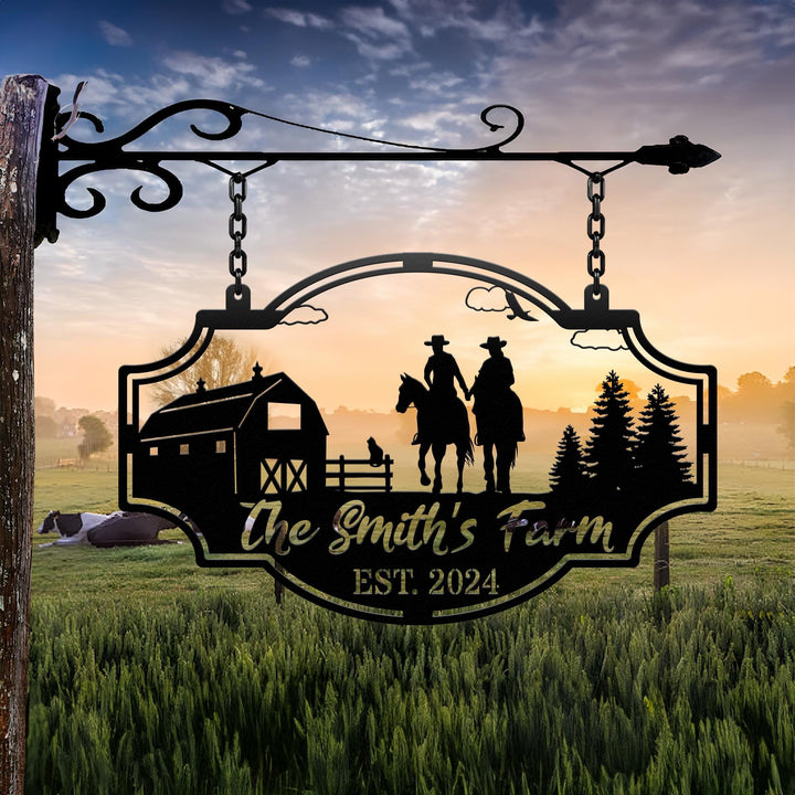 Custom Your Metal Farm Sign, Design Your Own Farm Sign, Farmhouse Metal Sign, Large Ranch Sign, Farmer Gift, Christmas Family Name Farm Sign
