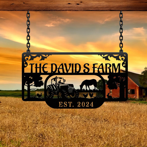 Custom Your Metal Farm Sign, Design Your Own Farm Sign, Farmhouse Metal Sign, Large Ranch Sign, Farmer Gift, Christmas Family Name Farm Sign