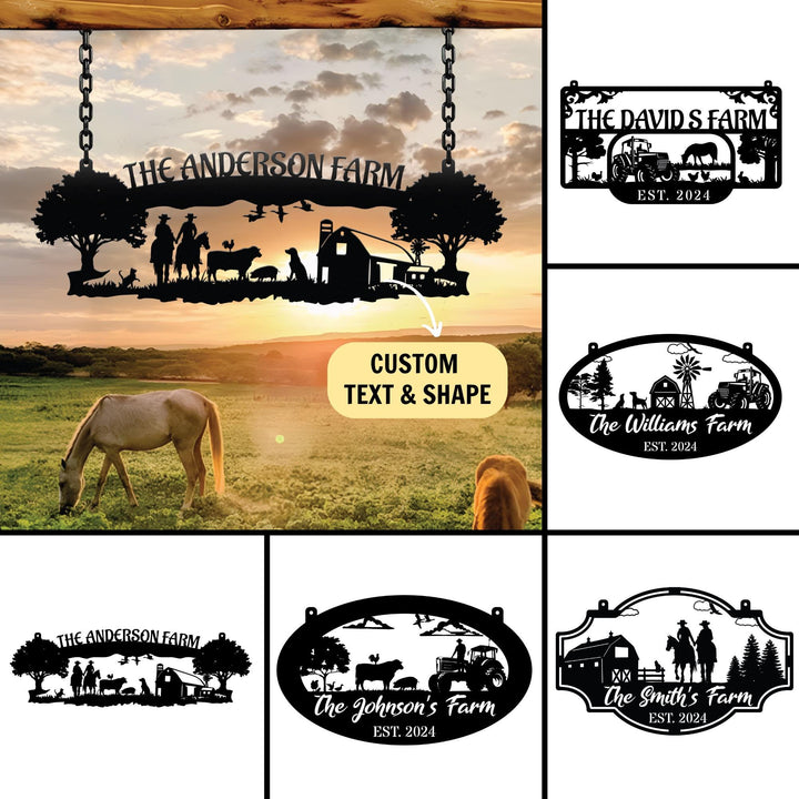 Personalized Your Metal Farm Sign, Farmhouse Metal Sign, Custom Ranch Sign, Farmhouse Decor, Gift For Farmer, Farm Gate Sign, Farm Decor