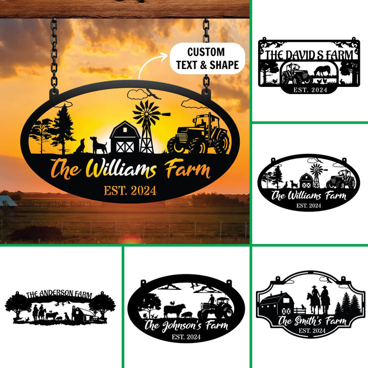 Custom Your Metal Farm Sign, Design Your Own Farm Sign, Farmhouse Metal Sign, Large Ranch Sign, Farmer Gift, Christmas Family Name Farm Sign