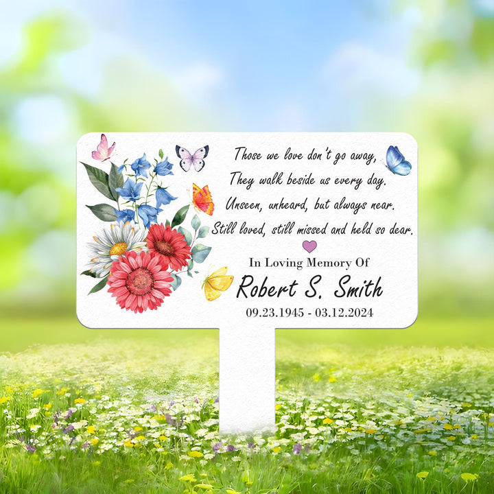 Custom Floral Memorial Tree Sign Stake, Memorial Marker, Metal Garden Marker, Metal Name Plate, Metal Memorial Marker, Tree Plaque Marker