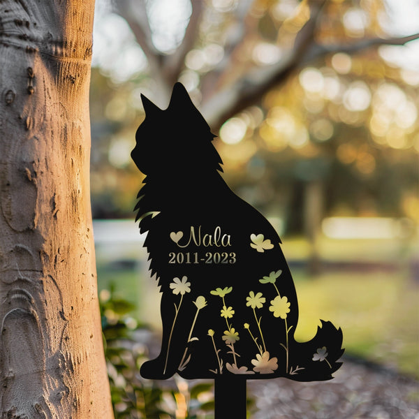 Custom Main Coon Cat Memorial Stake, Cat Grave Marker, Siberian Cat Sign, Remembrance Stake, Memorial Stake, Cat Loss Gift, Garden Decor