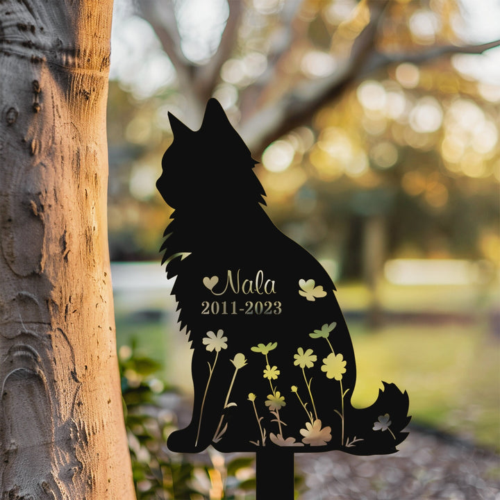 Custom Main Coon Cat Memorial Stake, Cat Grave Marker, Siberian Cat Sign, Remembrance Stake, Memorial Stake, Cat Loss Gift, Garden Decor