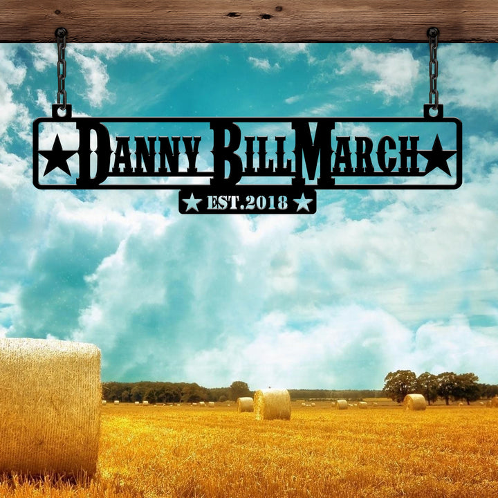 Personalized Metal Farm Entrance Sign, Custom Ranch Metal Sign, Large Family Name Sign, Established Sign,Barn Decor,Family Name Plaque Gift