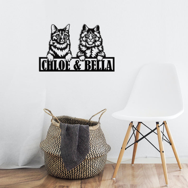 Custom Cat Metal Sign, Custom Cat Address House Number Sign, Cat Monogram, Cat Sign, Cat Mom Gift, Cat Gift, Cat House Decor, Gift for Cats