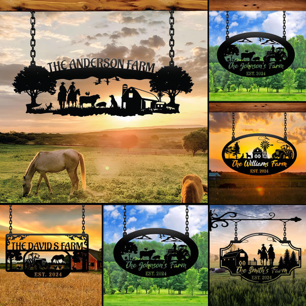 Personalized Your Metal Farm Sign, Farmhouse Metal Sign, Custom Ranch Sign, Farmhouse Decor, Farmer Gift, Farm Gate Sign, Outdoor Decor