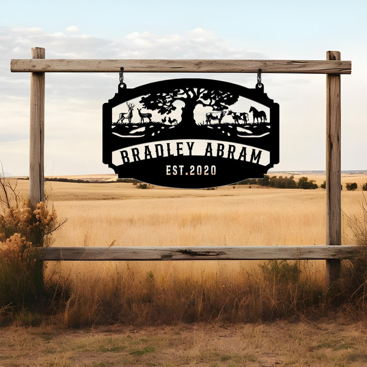 Metal Farm Sign, Custom metal farm name sign, Large metal name sign, Ranch metal sign, Farmville metal sign,Christmas farm sign,Gift for Dad