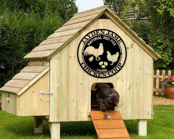 Custom Chicken Metal Sign,Farm house Decor,Personalized Chicken Coop Sign Name,Chicken coop Wall Art,Hen house Sign,Farm Sign,Barn Decor