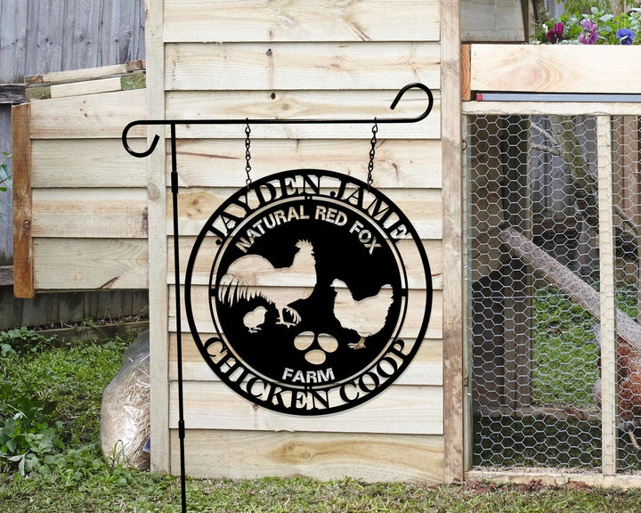 Custom Chicken Metal Sign,Farm house Decor,Personalized Chicken Coop Sign Name,Chicken coop Wall Art,Hen house Sign,Farm Sign,Barn Decor