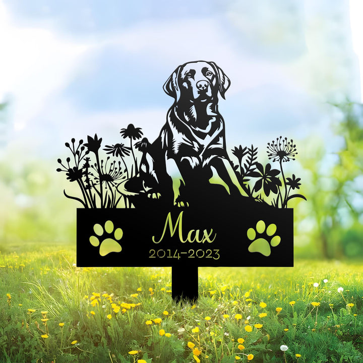 Personalized Dog Memorial Stake, Sympathy Sign, Pet Grave Marker, Remembrance Stake, Labrador Retriever Metal Sign Stake, Labrador Retriever
