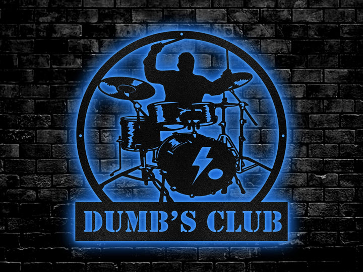 Custom Drum Metal Sign With LED Lights, Personalized Drummer Name Sign, Music Decor, Gift for Musician, Drummer Metal Sign,Drummer Neon Sign