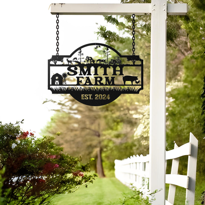 Custom Metal Farm Sign, Personalized Farmhouse Sign, Large Metal Sign, Ranch Sign, Farmhouse Metal Entrance Sign, Christmas farm sign
