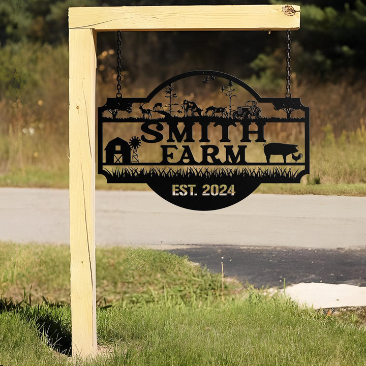 Custom Metal Farm Sign, Personalized Farmhouse Sign, Large Metal Sign, Ranch Sign, Farmhouse Metal Entrance Sign, Christmas farm sign