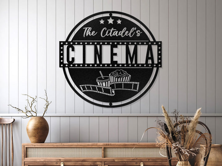 Personalized Home Theater Metal Sign,Home Theater Metal Wall Art,Family Name Cinema Sign,Home Cinema Wall Decor,Housewarming Gift,Man Cave