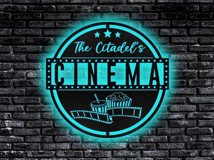 Personalized Home Theater Metal Sign,Home Theater Metal Wall Art,Family Name Cinema Sign,Home Cinema Wall Decor,Housewarming Gift,Man Cave