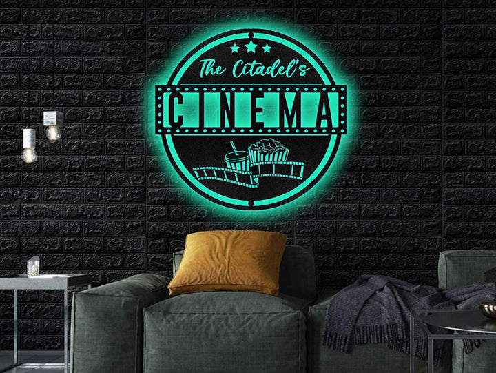 Personalized Home Theater Metal Sign,Home Theater Metal Wall Art,Family Name Cinema Sign,Home Cinema Wall Decor,Housewarming Gift,Man Cave