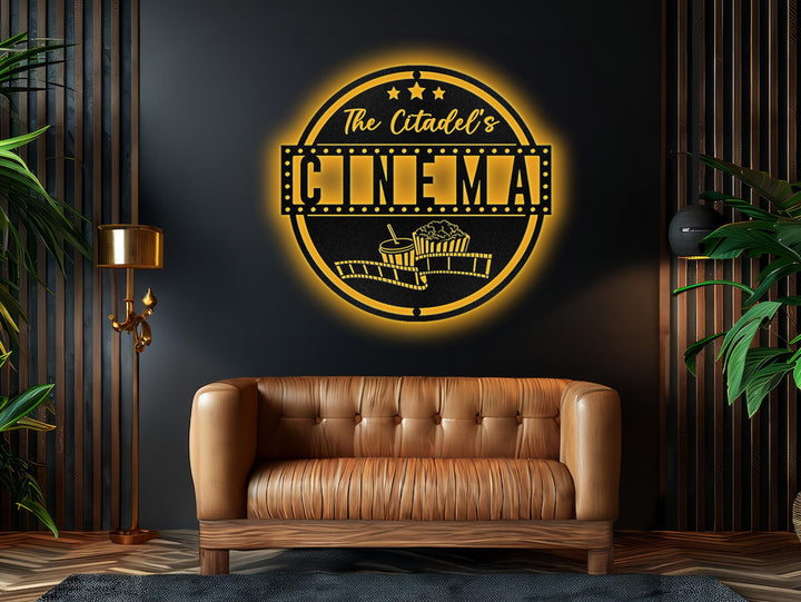 Personalized Home Theater Metal Sign,Home Theater Metal Wall Art,Family Name Cinema Sign,Home Cinema Wall Decor,Housewarming Gift,Man Cave