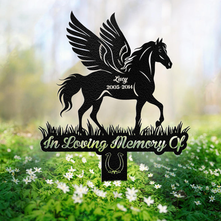 Custom Horse Memorial Stake Sign, Personalized Pet Grave Markers Sign, Horse Sign With Stake, Pet Loss Gift, Remembrance Stake