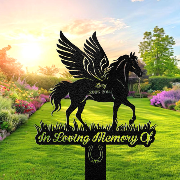 Custom Horse Memorial Stake Sign, Personalized Pet Grave Markers Sign, Horse Sign With Stake, Pet Loss Gift, Remembrance Stake