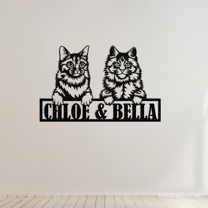 Custom Cat Metal Sign, Custom Cat Address House Number Sign, Cat Monogram, Cat Sign, Cat Mom Gift, Cat Gift, Cat House Decor, Gift for Cats