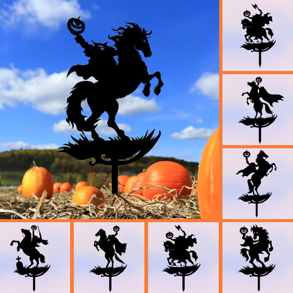 Headless Horseman Metal Yard Stake, Halloween Garden Stake, Halloween Garden Art, Spooky Decor, Outdoor Halloween Decor, Halloween Gifts