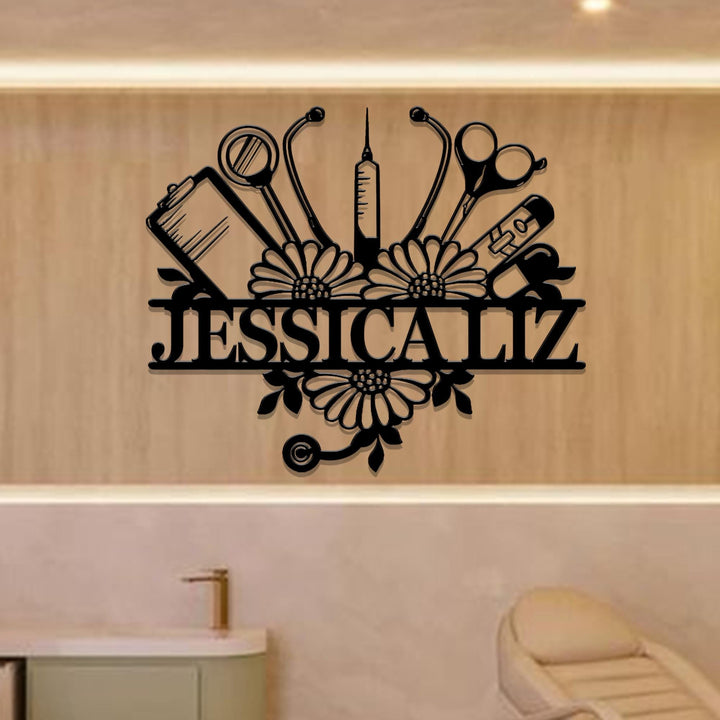 Personalized Nurse Metal Sign | Mother's Day Gifts | RN Gifts | Nurse Gifts | LPN Gifts | CNA Gifts | Doctor Gift | Family Name Gifts