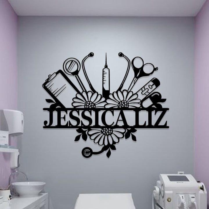 Personalized Nurse Metal Sign | Mother's Day Gifts | RN Gifts | Nurse Gifts | LPN Gifts | CNA Gifts | Doctor Gift | Family Name Gifts
