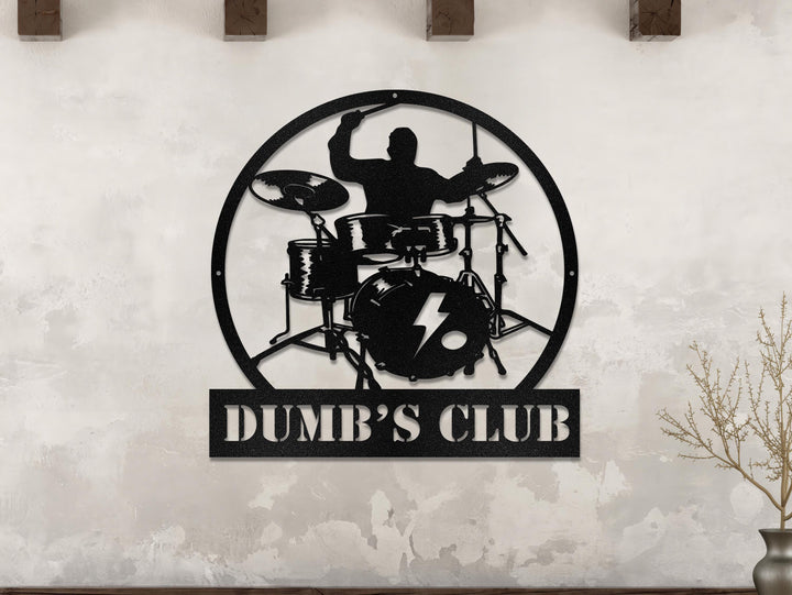 Custom Drum Metal Sign With LED Lights, Personalized Drummer Name Sign, Music Decor, Gift for Musician, Drummer Metal Sign,Drummer Neon Sign