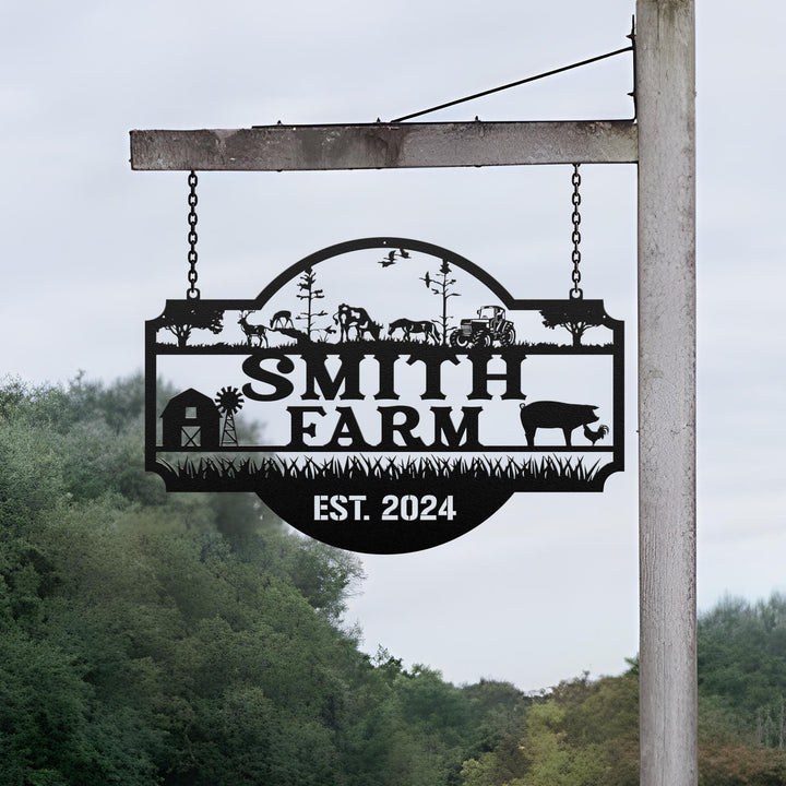 Custom Metal Farm Sign, Personalized Farmhouse Sign, Large Metal Sign, Ranch Sign, Farmhouse Metal Entrance Sign, Christmas farm sign