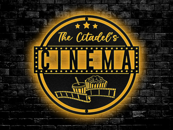 Personalized Home Theater Metal Sign,Home Theater Metal Wall Art,Family Name Cinema Sign,Home Cinema Wall Decor,Housewarming Gift,Man Cave