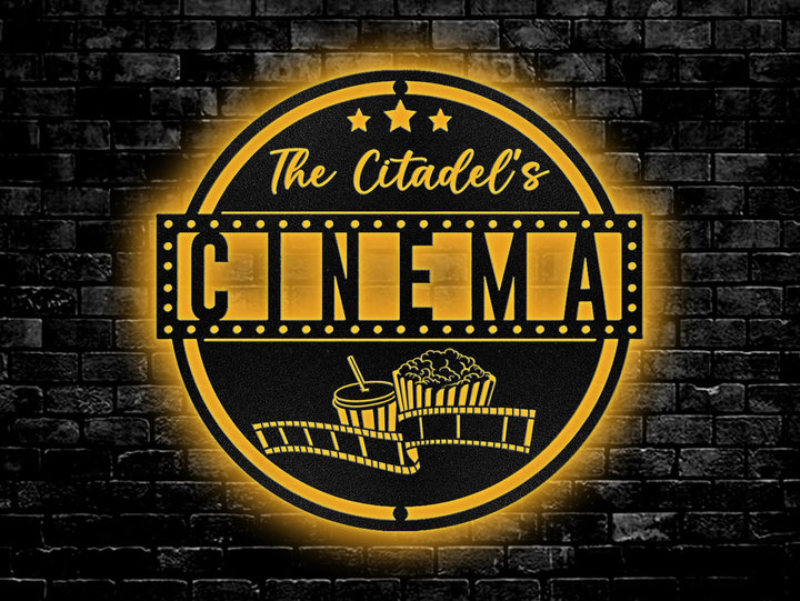 Personalized Home Theater Metal Sign,Home Theater Metal Wall Art,Family Name Cinema Sign,Home Cinema Wall Decor,Housewarming Gift,Man Cave