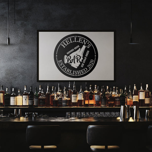 Personalized Bar LED Metal Art Sign / Light up Bar Metal Sign / Multi Colors Custom Bar Sign / Metal Bar Wall Art / LED Wall Art Gift