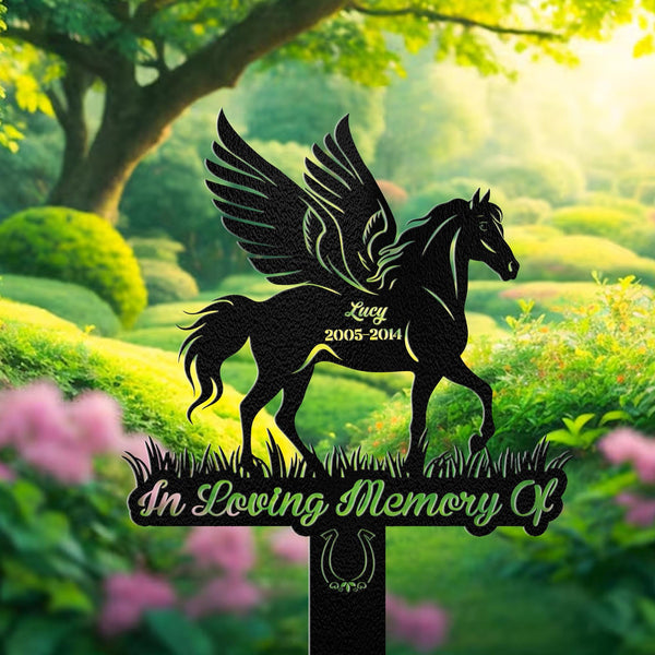 Custom Horse Memorial Stake Sign, Personalized Pet Grave Markers Sign, Horse Sign With Stake, Pet Loss Gift, Remembrance Stake