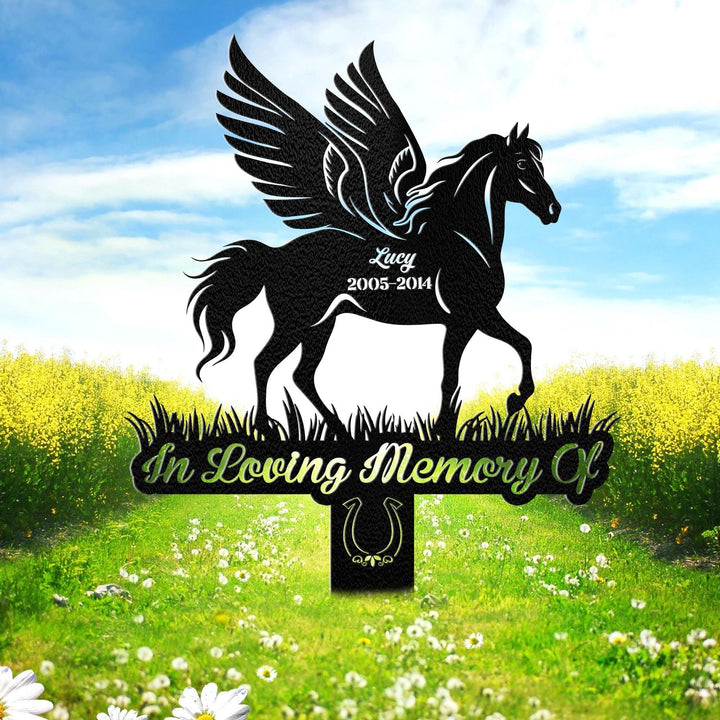 Custom Horse Memorial Stake Sign, Personalized Pet Grave Markers Sign, Horse Sign With Stake, Pet Loss Gift, Remembrance Stake