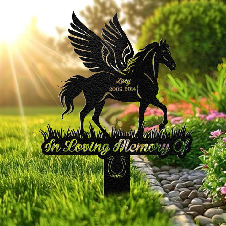 Custom Horse Memorial Stake Sign, Personalized Pet Grave Markers Sign, Horse Sign With Stake, Pet Loss Gift, Remembrance Stake