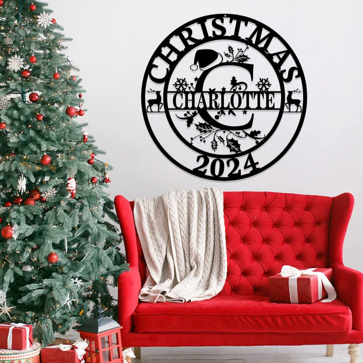 Metal Christmas Letter Monogram with Name, Christmas Letter Monogram, Christmas Gift, Letter Monogram, Family Name Sign, Christmas Alphabet
