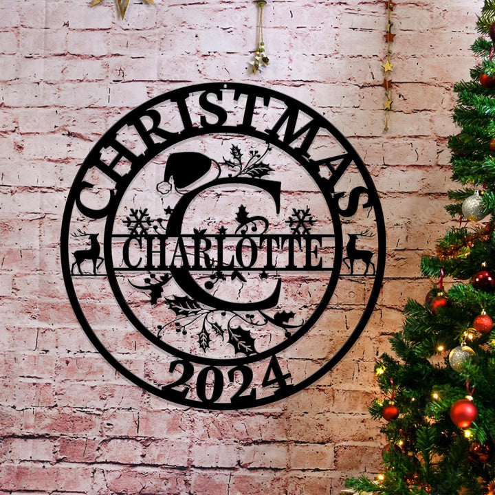 Metal Christmas Letter Monogram with Name, Christmas Letter Monogram, Christmas Gift, Letter Monogram, Family Name Sign, Christmas Alphabet