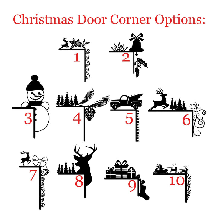 Christmas Door Corner Metal Sign, Xmas Home Decor, Christmas Door Sign, Santa Sign Snowman Sign Joy Sign, Holiday Gift, Xmas Wall Decor