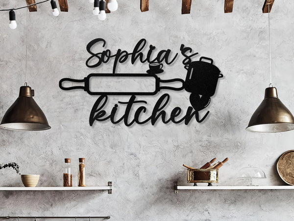 Custom Metal Wall Signs, Mother's Day Gift, Personalized Kitchen Sign, Wedding Decor, Housewarming Gifts, Grandma's Kitchen, Metal Wall Art
