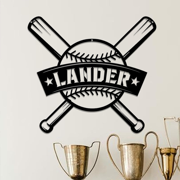 Custom Baseball Bat Metal Sign with LED Lights, Baseball Name Sign, Baseball Lover, Sport Room Decor, Kids Nursery Room Decor, Gift for Him