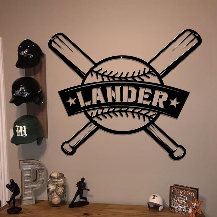 Custom Baseball Bat Metal Sign with LED Lights, Baseball Name Sign, Baseball Lover, Sport Room Decor, Kids Nursery Room Decor, Gift for Him