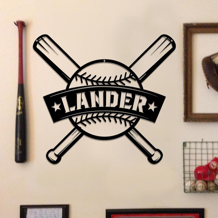 Custom Baseball Bat Metal Sign with LED Lights, Baseball Name Sign, Baseball Lover, Sport Room Decor, Kids Nursery Room Decor, Gift for Him