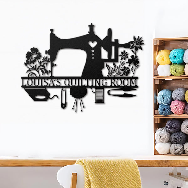 Sewing Room Metal sign, Personalized Sewing Wall Art Decor, Quilting Sign Led Light, Gift For Her, Mom's Gift, Gift for Grandma, Farm Sign