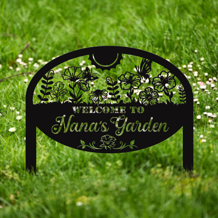 Custom Garden Sign Personalized Garden Name Sign Metal Garden Sign for Outdoor Yard Sign Garden Decor Stakes, Lawn Signs, Flower Sign Plaque