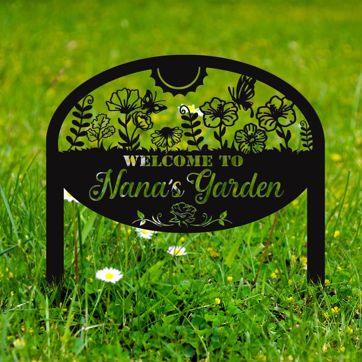 Custom Garden Sign Personalized Garden Name Sign Metal Garden Sign for Outdoor Yard Sign Garden Decor Stakes, Lawn Signs, Flower Sign Plaque